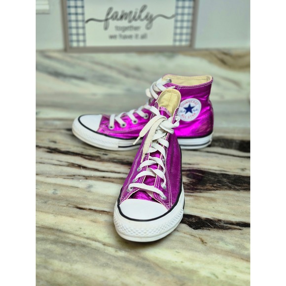 Converse Shoes - Converse Chuck Taylor All Star High Top Metallic Fuchsia Pink W 8 Barbiecore